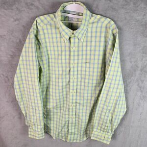 Brooks Brothers Slim Fit Non Iron Plaid Button Down Shirt Mens L Green Blue